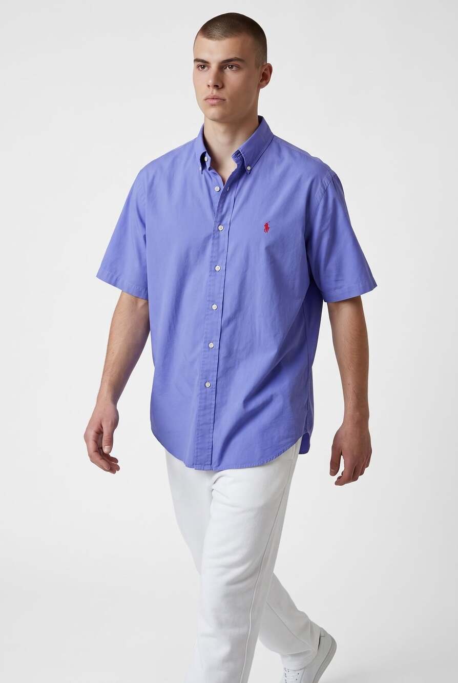 Ralph Lauren Blake Short Sleeve Shirt Size M Blue